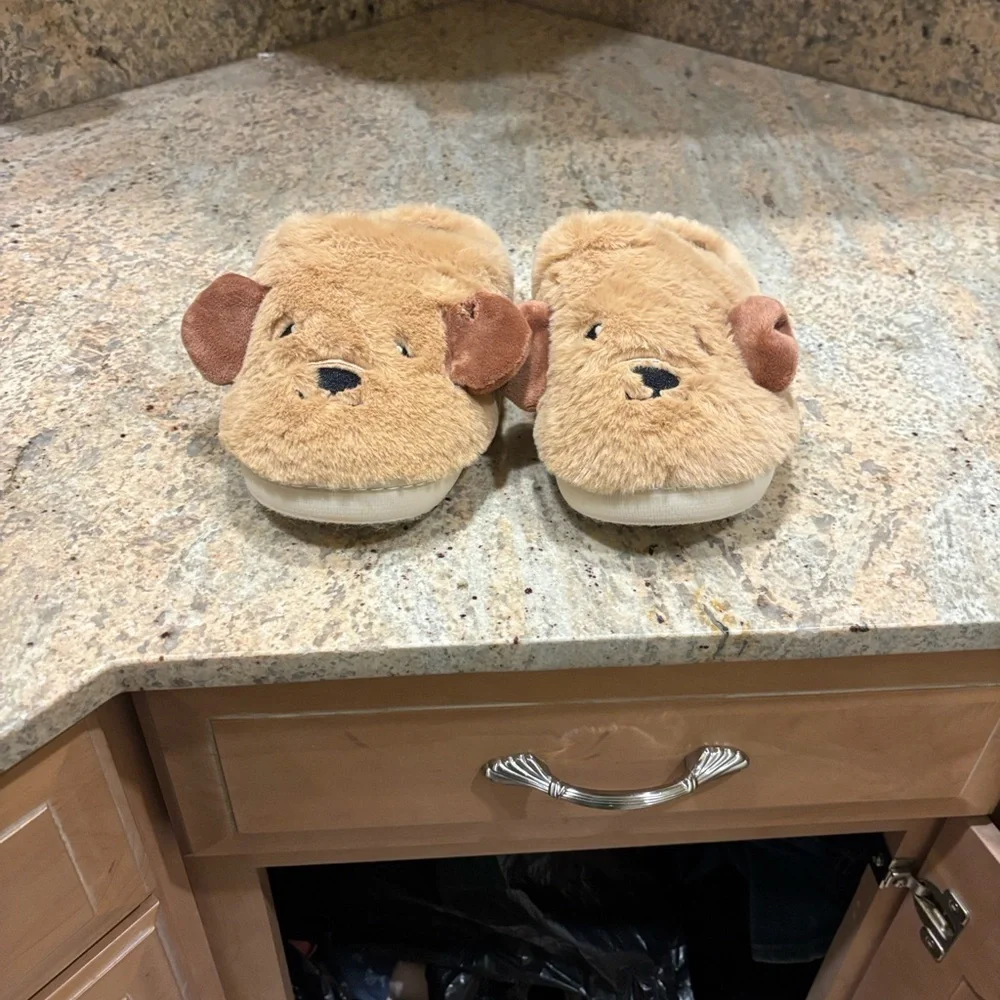 Kids Cute Dog Plush Slippers